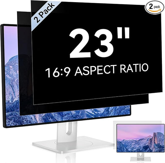 [2 Pack] 23 Inch Computer Privacy Screen for 16:9 Aspect Ratio Widescreen Monitor, Eye Protection Anti Glare Blue Light Computer Monitor Privacy Filter, Removable Anti-Scratch 23in Protector Film