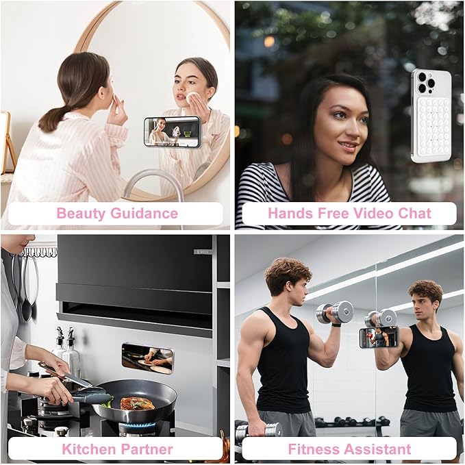 1 Pack Silicone Suction Cup Phone Case Mount Double Sided, Phone Accessories Hands-Free Strong Grip Holder for Selfies and Videos, Silicon Phone Stand Sticky for iPhone and Android Lavender