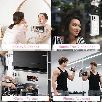 1 Pack Silicone Suction Cup Phone Case Mount Double Sided, Phone Accessories Hands-Free Strong Grip Holder for Selfies and Videos, Silicon Phone Stand Sticky for iPhone and Android Transparent