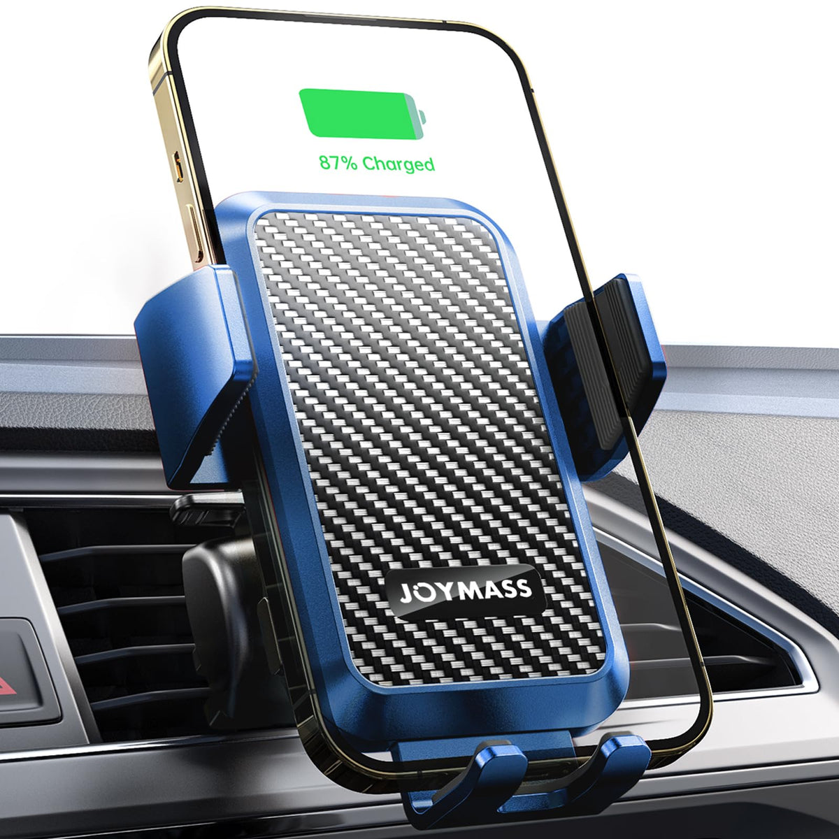 Wireless Car Charger, 15W Fast Charging Auto Clamping Car Charger Cell Phone Holder Mount Vent for iPhone 15 14 13 12 Mini Pro Max 11 XR XS X, Samsung Galaxy S23 Ultra S22 S21+ Note 20, etc