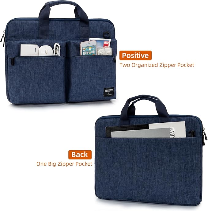 KINGSLONG Slim 17.3 inch Laptop Bag Sleeve Carrying Case with Shoulder Strap, Notebook Ultrabooks Computer Handbag Cover for Men Women Fit for Acer Asus Lenovo HP Toshiba Blue