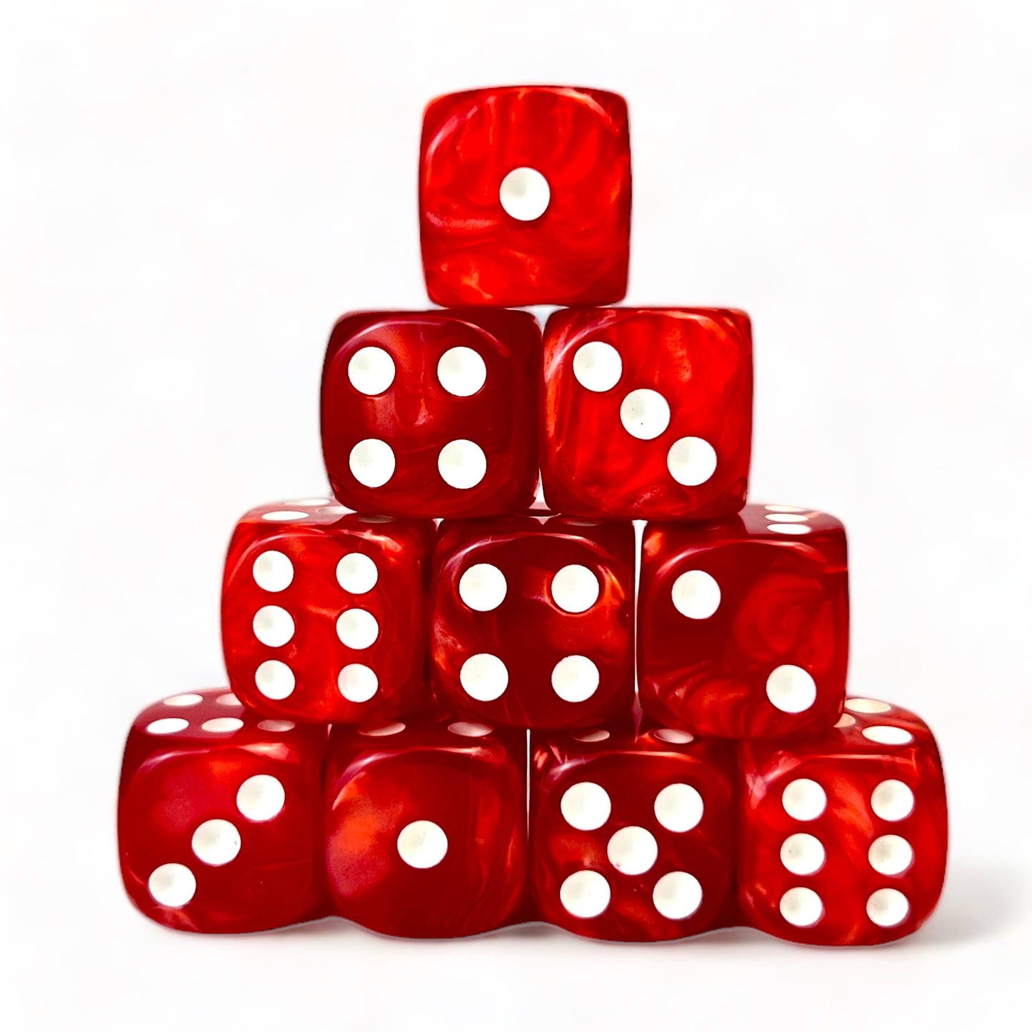 Luck Lab 10 Piece D6 Dice Pack - Acrylic Dice for RPG MTG DND Table Games and Board Games (Red Pearl)