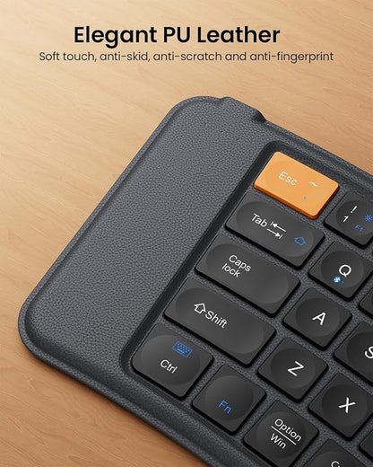 ProtoArc Ergonomic Foldable Keyboard, XK03 Split Folding Bluetooth Keyboard, Ultra Slim, Portable, for iPad, iPhone, Tablet, Laptop, PC - Gray