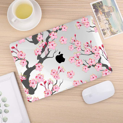 CISSOOK Cherry Blossoms Hard Shell Case for MacBook Pro 14 inch M4 A3112 A3185 A3401 M3 A2992 A2918 M2 A2779 M1 A2442 2021-2024, Cherry Floral Cover with Keyboard Cover for 2021 2024 M1-M4 Pro 14.2”
