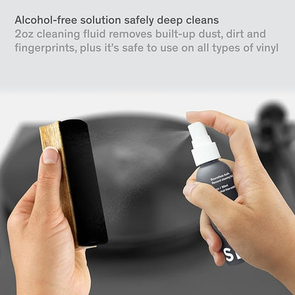 Boundless Audio Vinyl Record Cleaning Kit - 5-in-1 Vinyl Cleaning Kit Includes Velvet Record Brush, Stylus Cleaner, Cleaner Solution, Nylon Brush & Storage Bag