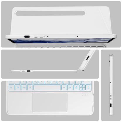 nimin Detachable Keyboard Cases for 12.4-inch Samsung Galaxy Tab S7+/S8+/S7FE,Built-in S Pen Holder and Trackpad,7-Color Backlit, Auto Sleep/Wake,Snow White