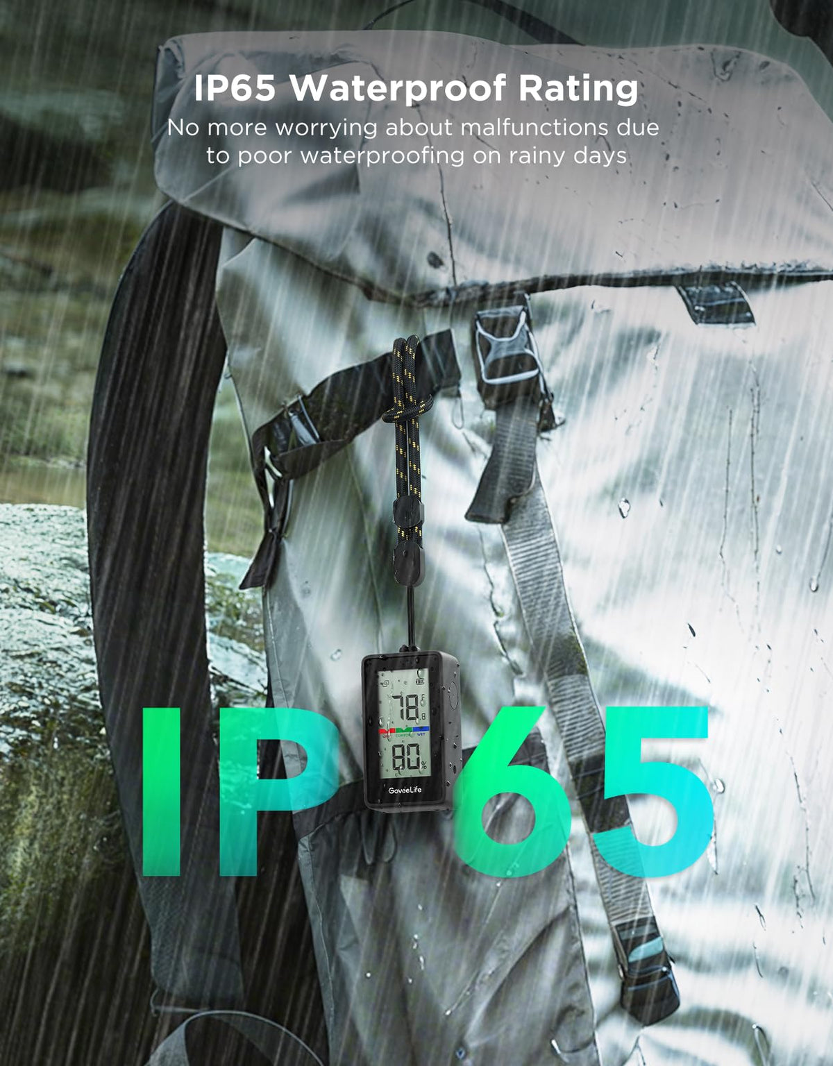 GoveeLife 2-in-1 Indoor Outdoor Thermo-Hygrometer, with IP65 Waterproof