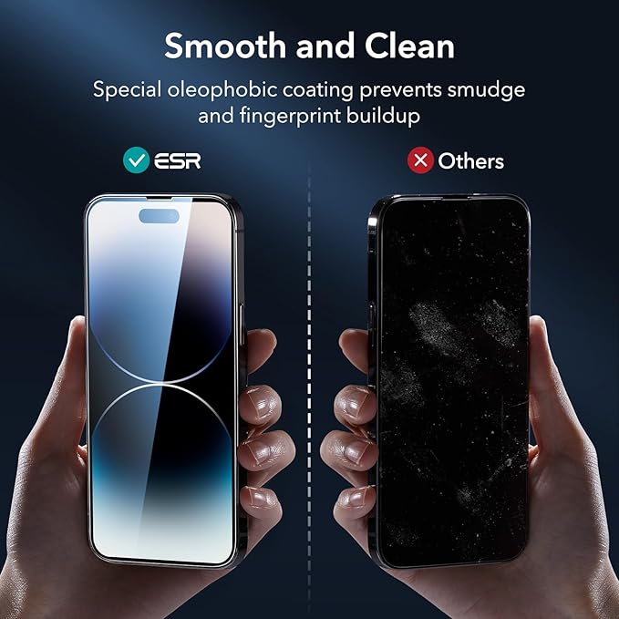 ESR for iPhone 14 Pro Max Screen Protector Set, 3 Tempered-Glass Screen Protectors and 1 Set of Camera Lens Protectors, Smooth Rounded Edges, Full-Coverage Military-Grade Protection, Scratch Resistant