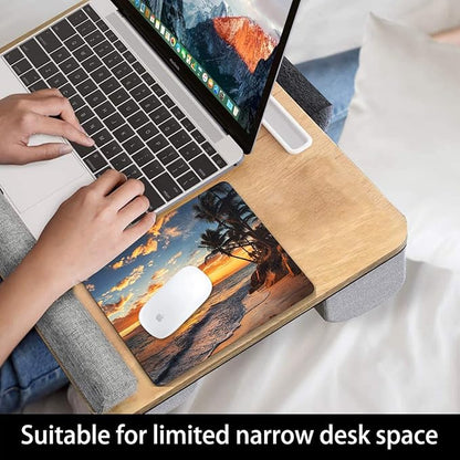 Sunset Beach Mouse pad with Tropical Ocean Landscape and Non-Slip Rubber Base Design for Personalized Women's Office Desktop Decoration Accessories 9.5x7.9 inch