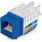 Everest 45° Angled RJ45 Cat6 Keystone Jacks 50-Pack in Blue - Slim Profile Female RJ45 Connectors - Cat 6 Keystone Jack - Compatible with 45° Angled Speed Termination Tool - 45Term (B0BL3GS7ZY)