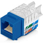 Everest 45 Degree RJ45 Cat6 Keystone Jacks Slim Profile 50-Pack Blue