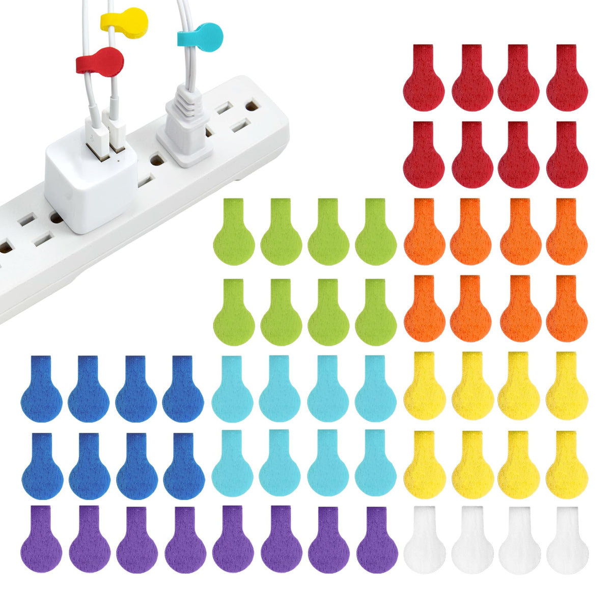 Wrap-It Storage - Cable Labels - Oval, Multi-Color (36 Pack)