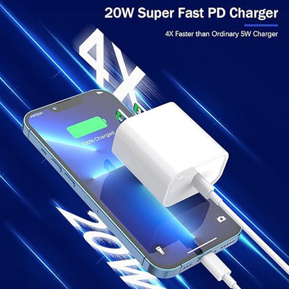 【Apple MFi Certified】Fast Charger iPhone,Fast i Phone Charging Cord 3Pack iPhone Charger Fast Charging Plug Block 6FT USB C to Lightning Cable for iPhone 14/14 Pro Max/Plus/13 Mini/12/11/XR/XS,AirPods