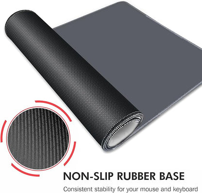 Galdas Gaming Mouse Pad XXL XL Large Long Extended Big Mousepad Non-Slip Rubber Keyboard Mouse Pad with Stitched Edges for Laptop Home Office (31.5x11.8x0.08 Inch) -Grey