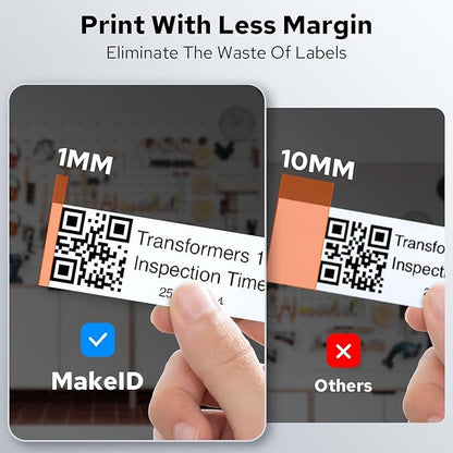Makeid P31 Industrial Label Maker, Thermal Transfer Label Printer Portable Bluetooth Labeler with 0.71" W x 26.24ft L Label, Wire and Cable Labeling Machine for Job Sites, Fast Creat and Print Label