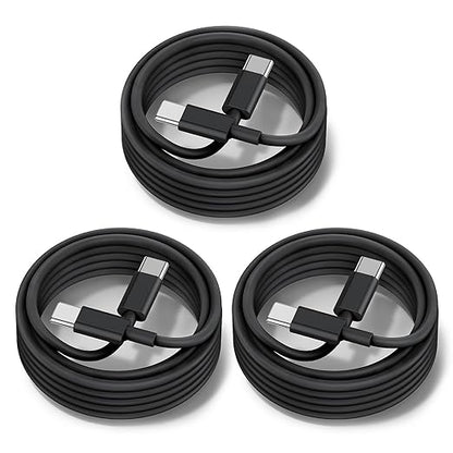60W USB C to C Cable [3Pack] iPhone 15 Fast Charging Cable,3ft Short USB-C to USBC Power Cord for iPhone 16/15 Pro Plus Pro Max, MacBook Pro Air/IPad/iPad Pro 12.9/11,AirPods 4(Black)