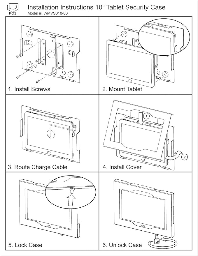 TABcare Locking Anti-Theft Metal Case for Samsung Galaxy TAB 3 4 10.1" Tablet for Kiosk, POS, Store, Show Display, Time Clock (TAB 3/4 10.1, Black)