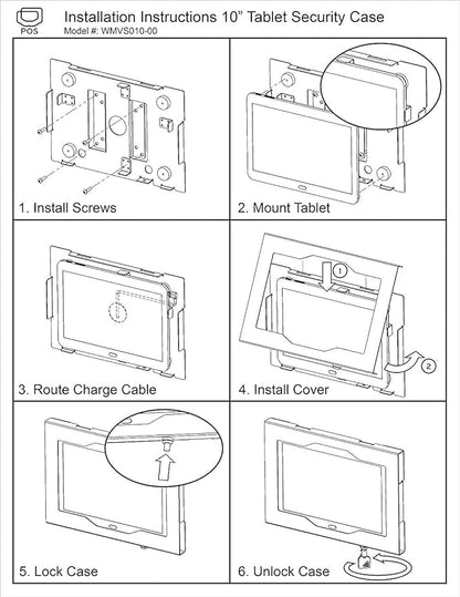 TABcare Locking Anti-Theft Metal Case for Samsung Galaxy TAB A 9.7" Tablet for Kiosk, POS, Store, Show Display, Time Clock (TAB A 9.7, White)
