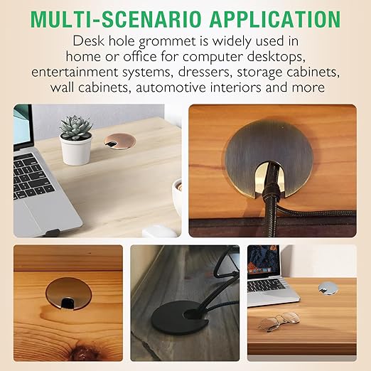 1 Pcs Desk Grommet 1-3/8" / 35 mm, Desk Cord Hole Cover, Cable Grommet Metal Zinc Alloy Materilal, Desk Hole Grommet for Home & Office Pc, Detachable Cable Cord Organizer-Bronze