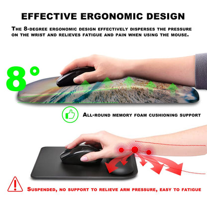 KUOSGM Mouse Pad Wrist Support, Ergonomic Mouse Pad with Massage Dot, Comfortable Computer Mouse Pad for Laptop, Wrist Rest Pain Relief Mousepad with Non-Slip PU Base for Office & Home, 12 x 8 in