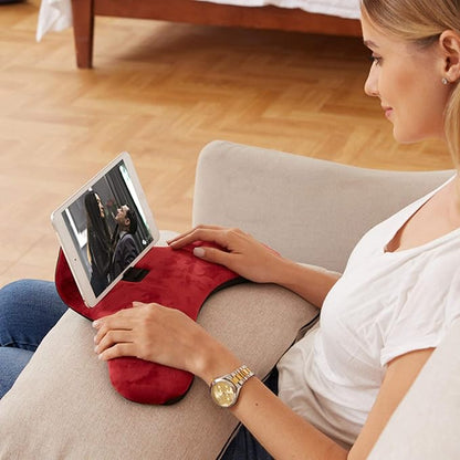 Pillow Cushion Multi-Angle Soft Tablet&Phone Stands, Pad Pillow Holders with Adjustable Angle Control for Pad Air, Pad Mini, Pad Pro, iPhones, Tablets, eReaders, and More (Wine Red)