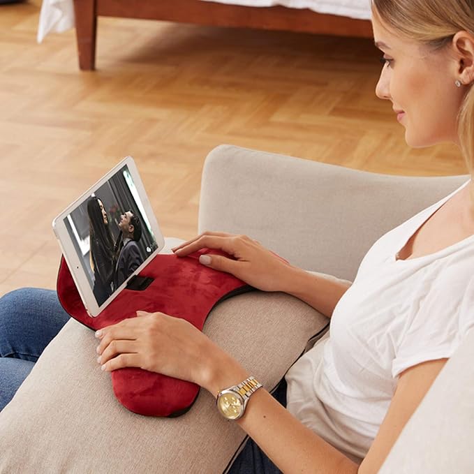 Multi-Angle Tablet Sofa Holder Pad Pillow Stand for iPad Air&iPad, Universal Phone&Tablet Pillow Stands and Holders Used on Bed, Car, Desk, Lap, Sofa, for iPads, Tablets, Smartphone, Magazines(Black)