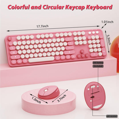 Colorful Wireless Keyboard and Mouse for PC Laptop