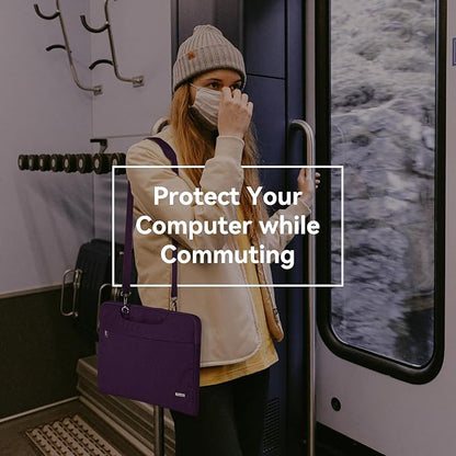 Voova Laptop Bag 15.6 Inch, Waterproof Computer Sleeve Carrying Case with Shoulder Straps & Handle Compatible with Macbook Air 15 M2/M3/M4, MacBook Pro 15/16, 15-16 Inch Hp Dell Lenovo, Dark Purple