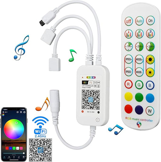 RGBZONE 2.4GHz WiFi LED Controller for 4PIN 5050 3528 RGB LED Strip Lights