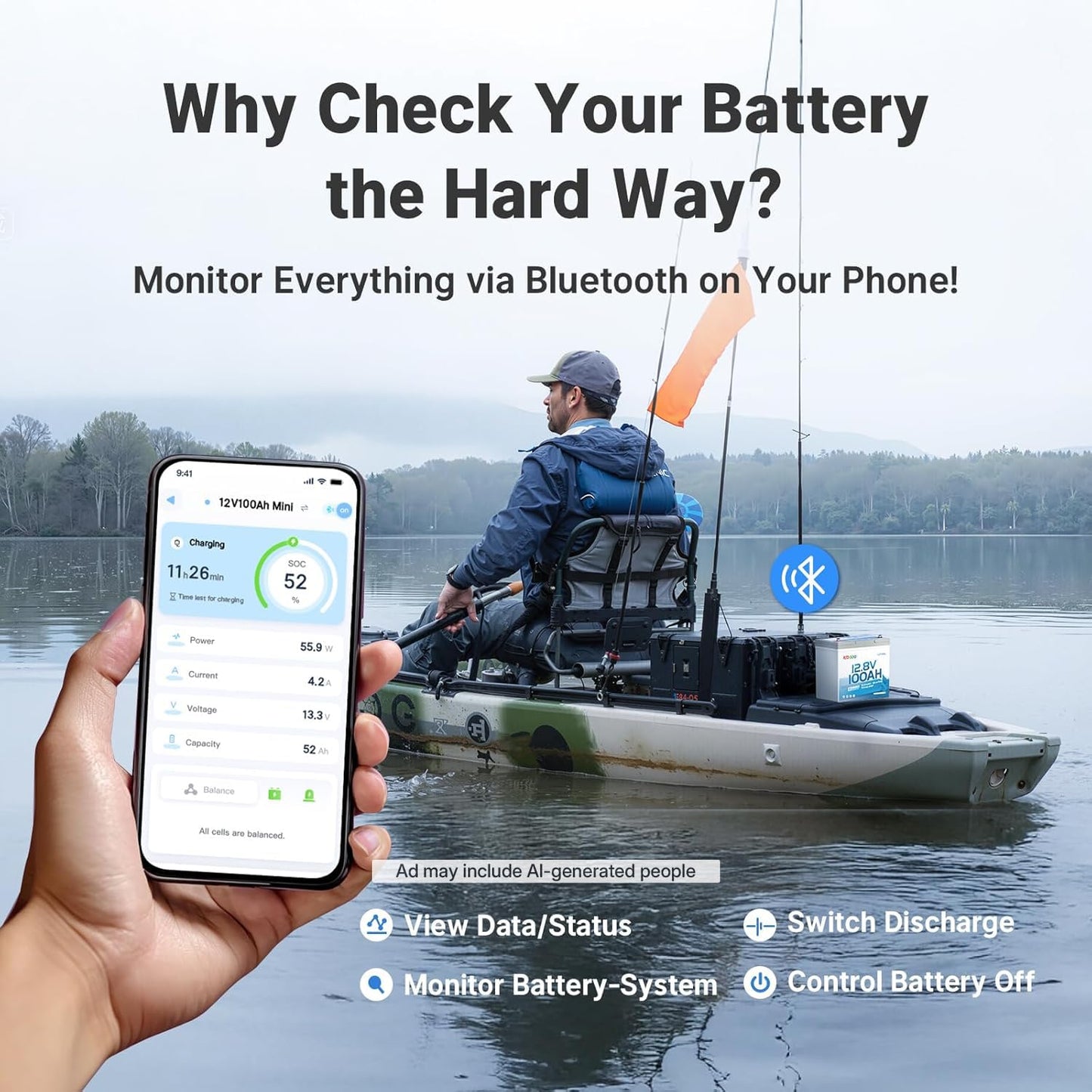 Redodo 12V 100Ah Ultra-Mini RV LiFePO4 Battery, Bluetooth Lithium Battery with Low Temp Protection, Group 22NF Size & 4000+ Deep Cycles, 100A BMS for RV Camping Trolling Motor Off Grid Use 3 Pack