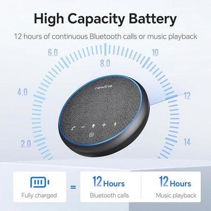 N newline Conference Speaker and Microphone, 360 Voice Pickup, AI Noise Reduction, Dual Connectivity, USB C Conference Room Speaker for Meetings, NewPie