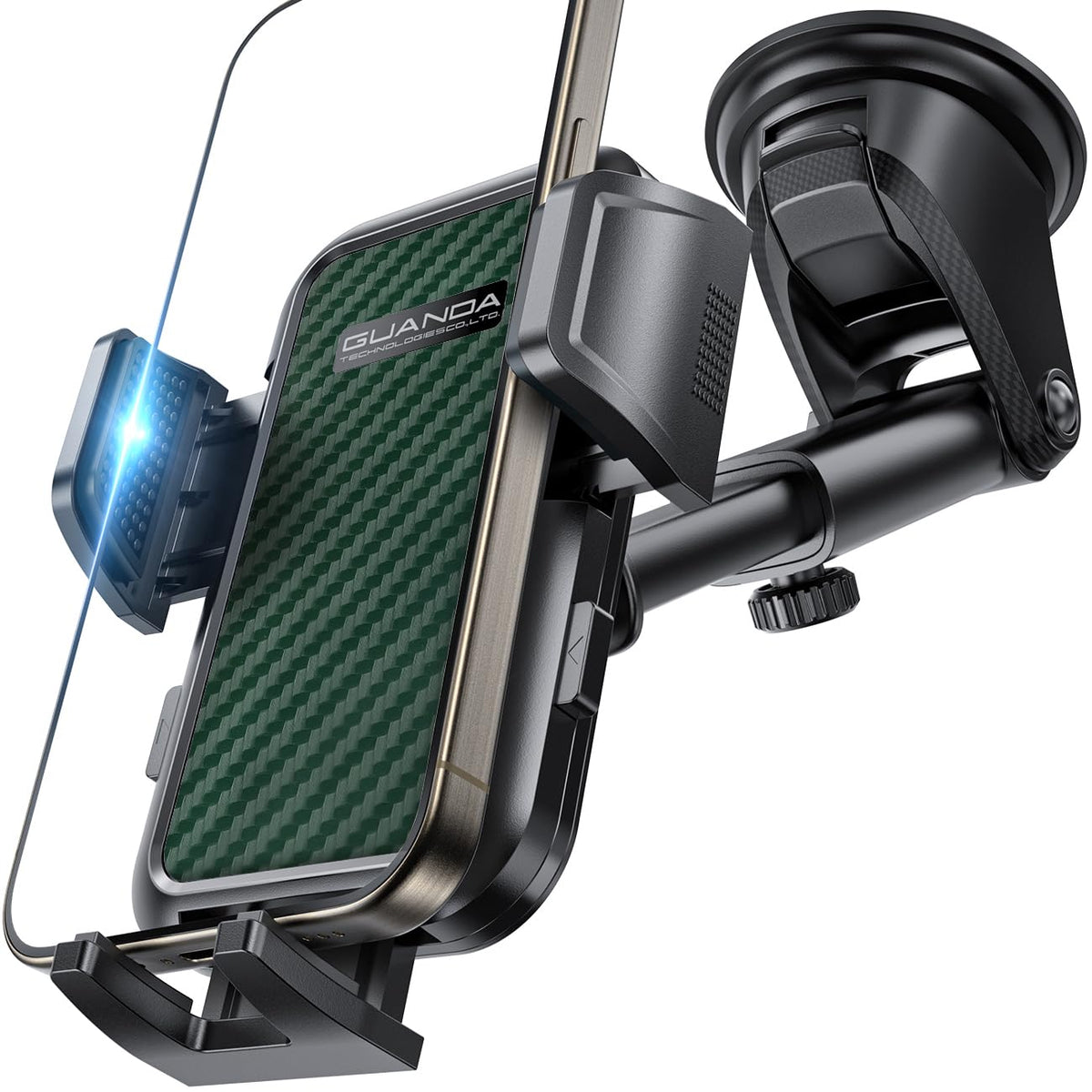 Air Vent Car Phone Holder, Adjustable Wide Clamp, Metal Hook, Anti-Shake
