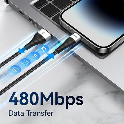 Extra Long iPhone Charger Cord 15FT 2Pack, Apple MFi Certified USB A to Lightning Cable Braided Fast Charging Cord Compatible with iPhone14/13/12/11 Pro Max/Pro/XS Max/XS/XR/X/8 Plus/8/7/iPad/iPod