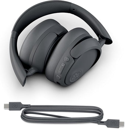 JLab JBuds Lux ANC Wireless Headphones, Graphite, Hybrid Active Noise Cancelling, Customizable Sound, Spatial Audio Compatible, Premium Over-Ear Bluetooth Headset