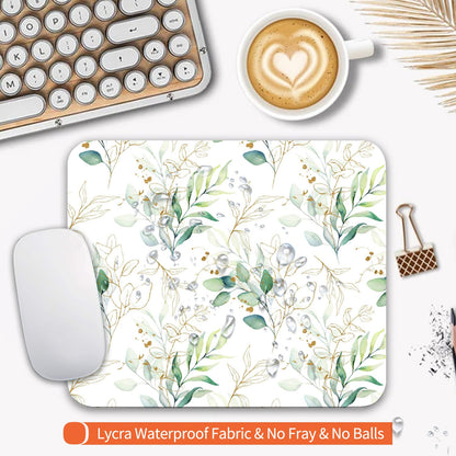 Armanza Square Mouse Pad Pretty Leaves, Personalized Premium-Textured Custom Mouse Mat Design, Washable Mousepad Cloth, Non-Slip Rubber Base Computer Mouse Pads for Wireless Mouse