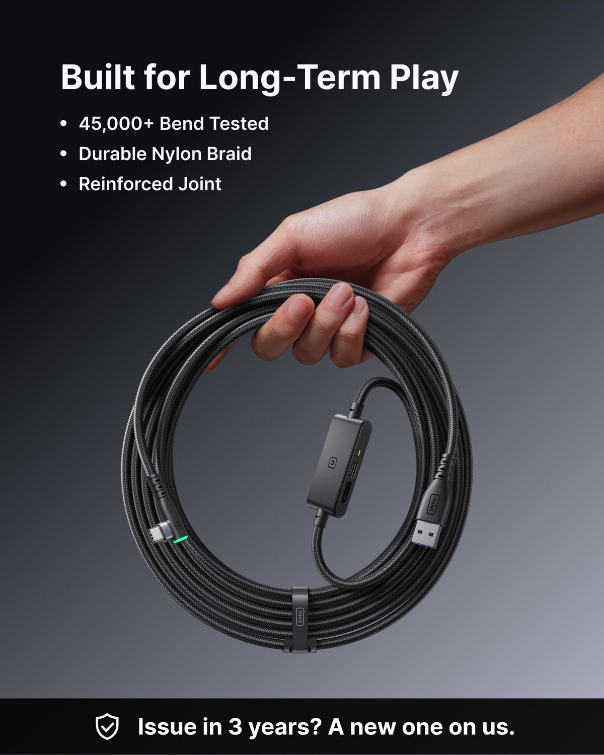 INIU 16ft VR Link Cable with Separate Charging Port, USB 3.0 to USB C Cable