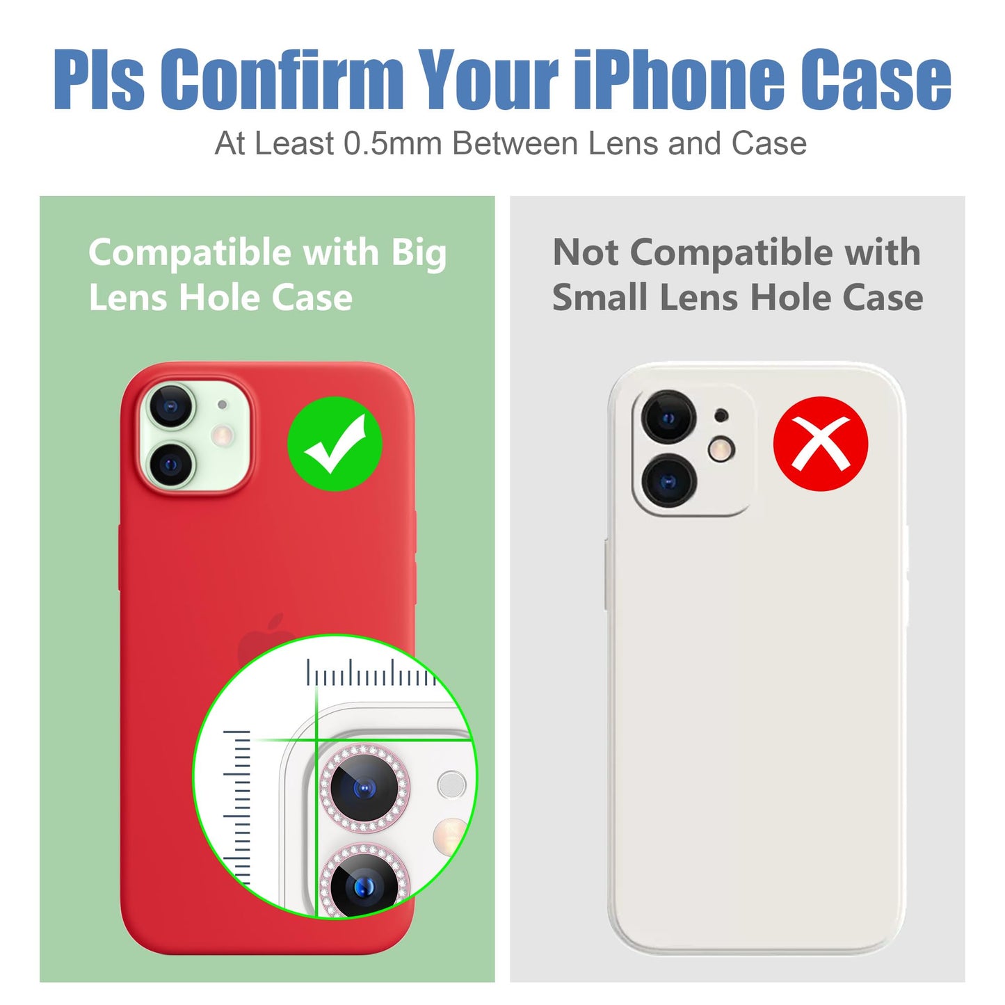 AGVEE 3+3 6 Pack for iPhone 12 & Mini & Pro Camera Lens Protector Cover