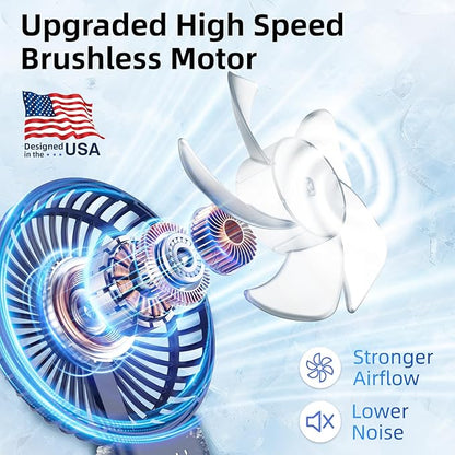 【SUPER THIN】 Portable Handheld Fan, 2025 Upgraded Strong Airflow, 20Hrs Runtime, 5000mAh, 180° Foldable, 5 Speeds, 3-IN-1 Mini Hand/Desk/Neck Fans, Travel Essentials Gifts for Women, Men