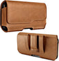 DeBin Case for Large iPhone Plus, Pro Max Cell Phones, Samsung Galaxy S24+ Plus 5G to S10+ Plus Smartphones – Cellphone Belt Holder Clip Holster Carry Pouch Man Women (Fits Phone with Case on) Brown