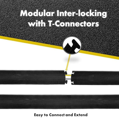Kable Kontrol Drop Over Floor Cord Cover – 60” Inch Long 1 Channel Cable or Wire Protector – 50 Pcs Bulk Pack - Rubber Ramp for Indoor and Outdoor Use – Yellow