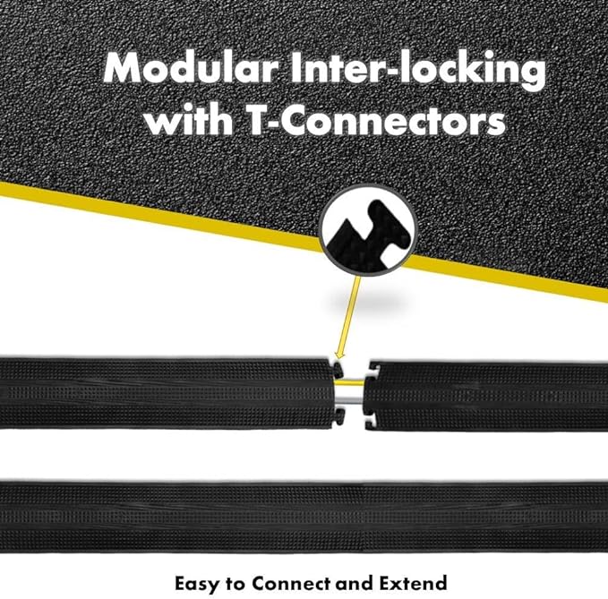 Kable Kontrol Drop Over Floor Cord Cover – 36” Inch Long 1 Channel Cable or Wire Protector – 60 Pcs Bulk Pack - Rubber Ramp for Indoor and Outdoor Use – Yellow
