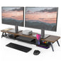 Fenge Monitor Stand Riser, Wooden Desk Shelf with 2-Tier Storage