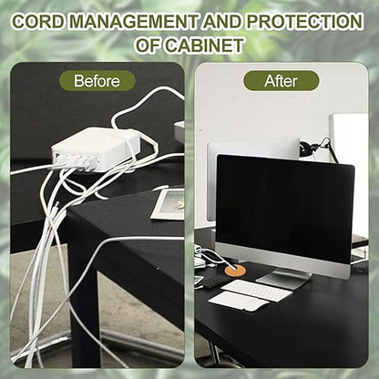 PATIKIL Desk Grommet 1-9/16", 8 Pcs Round Cable Grommet Cord Hole Cover with Adhesive Tape Flexible Table Wire Organizer for Office Home Table Countertop, White