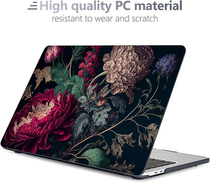 Batianda Design Case for M1 MacBook Air 13 Inch Model A2337 A2179 A1932 2021 2020 2019 Release,3D Stylish Designed Hard Shell with Keyboard Cover & Screen Protector, Vintage Flower