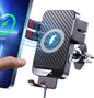 Wireless Car Charger, MOKPR 15W Fast Charging Auto-Clamping Phone Mount Air Vent Cell Phone Holder Compatible with iPhone 16 15/14/13/13 Pro/12 pro/12, for Samsung Galaxy S23/S22/S21/S20, Red