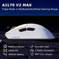 AJ179 V2 Wireless Gaming Mouse, Tri-Mode 2.4G/Bluetooth/Wired, 800mAh Battery Inside a 61g Ultra-Light Shell, 24000 DPI, 6 Programmable Buttons, Right-Handed Ergonomic, On-Board Memory – Black