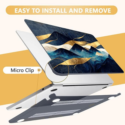 Compatible with MacBook Air 13.6 inch Case, M4 A3240/M3 A3113/M2 A2681 (Released 2025 to 2022), Hard Shell, Keyboard Cover, Screen Protector, Webcam Cover & Type-C Adapter, Mountain