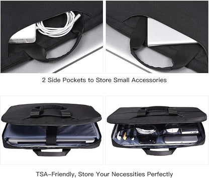 14 15 Inch Waterproof Laptop Sleeve Men Women TSA Briefcase for MacBook Pro 14 M4/M3/M2/M1, Macbook Air 15 M4/M3, Dell Inspiron 14/XPS 15, Lenovo Acer HP ASUS Chromebook 14 Carring Case, Black