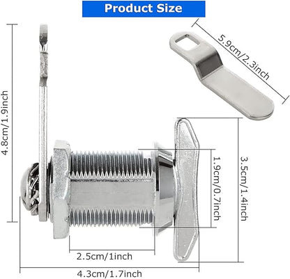 1" Thumb Operated Offset Cam Lock, 6Pcs Non-Locking Compartment Lock, RV Compartment Camper Storage Door, Vehicles, Cabinet Mailbox Drawer Replacement Cam Lock Silver