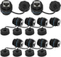 10PCS Panel Mounting Shielded CAT6 RJ45 Waterproof Connector Cat5/5e/6 8P8C Ethernet LAN Cable Coupler Double Head Adapter with Waterproof/Dust Cap